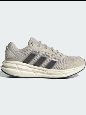 adidas Originals Women’s Light Beige Athletic Sneakers with Dark Gray Stripes